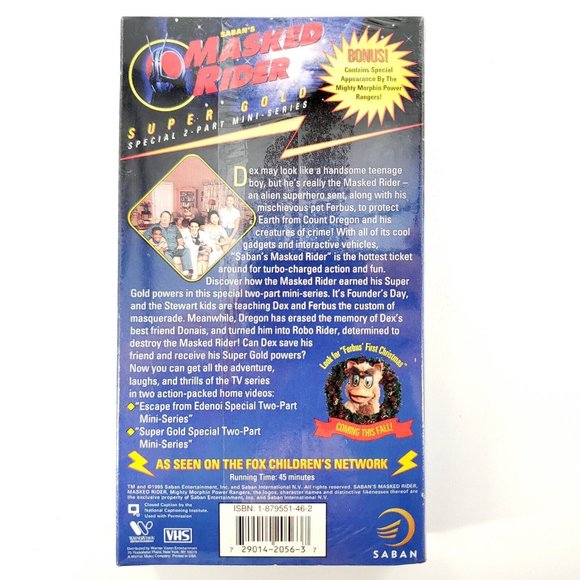 Saban's Masked Rider Super Gold Special 2-Part Mini Series (VHS) New Sealed - Picture 8 of 8